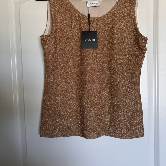 St. John Women's Tan Sleeveless Top